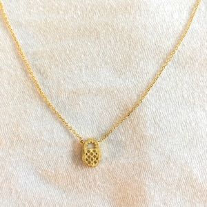 gold and white pineapple necklace